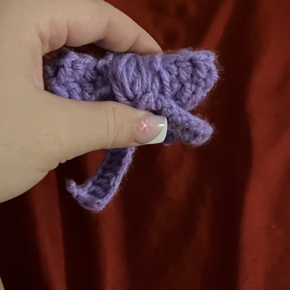 Handmade Purple Crochet Bow